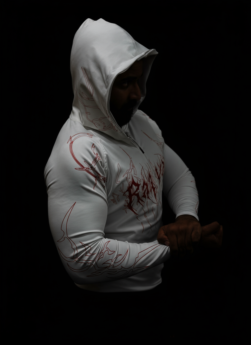 Compression Hoodie — Raavan (Red/White)